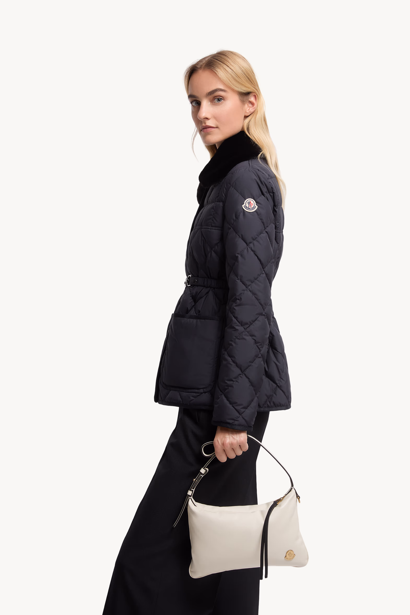 Bolso de hombro de piel de napa Vetta Mujer Blanco Moncler 2